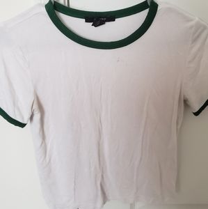 green and white crop top